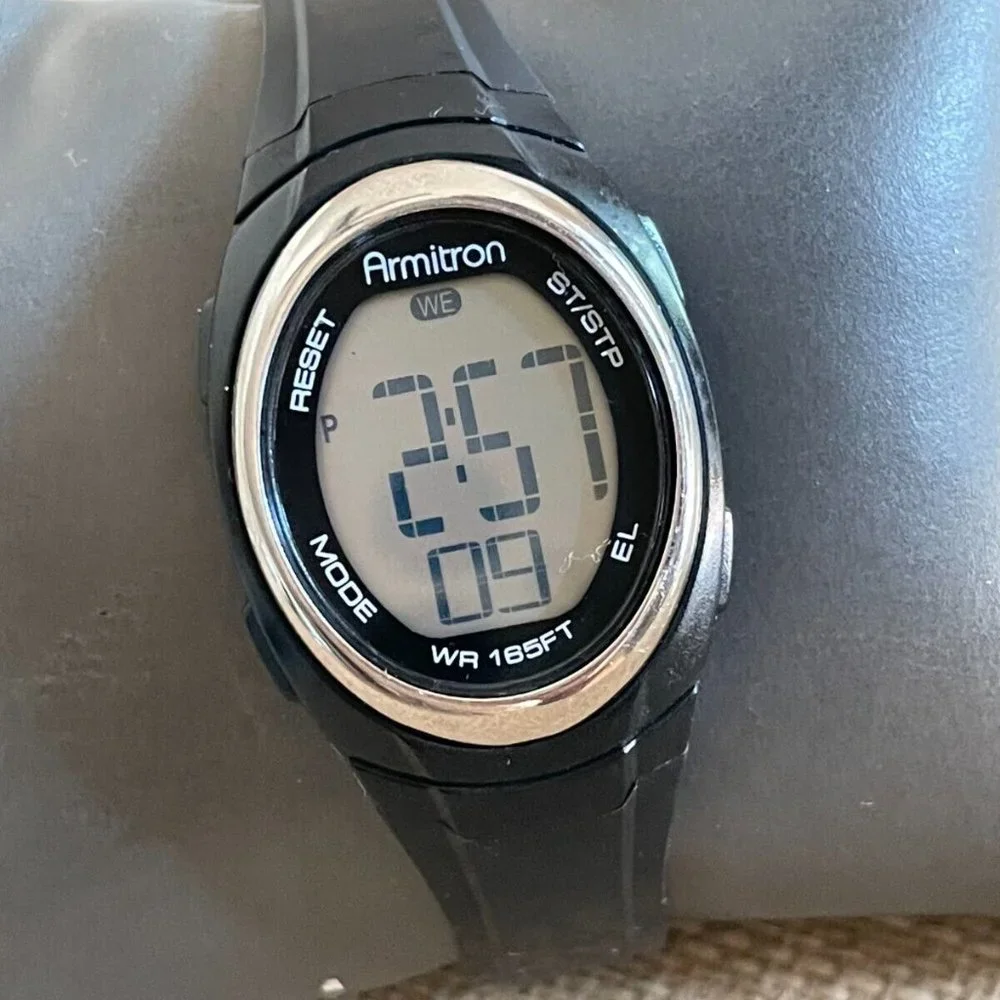 Armitron Women Wrist Watch Digital Sport Black Rubber Band Multi function Watch - Picture 11 of 11